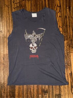 Kanye West Yeezus 2013 Tour Merchandise Wes Lang Skull Reaper T-Shirt Sz Medium